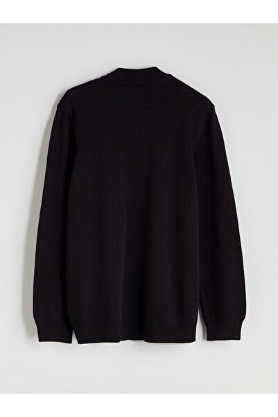 LC Waikiki Lcw Kids Stand Collar Textured Boys' Knitwear Cardigan