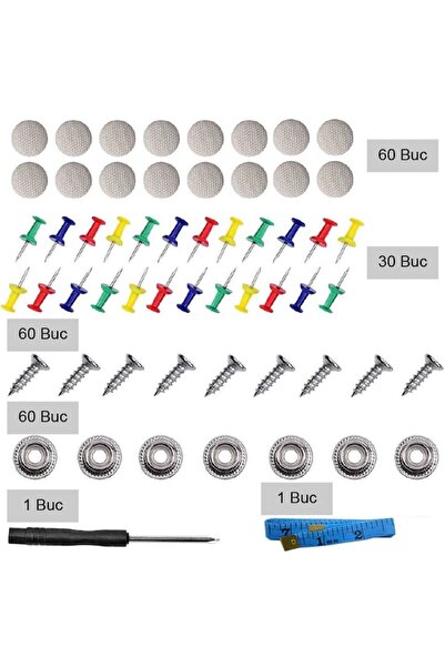 OEMTOOLS Kit Pentru Reparare Tapiterie Plafon Auto Profesional, 60 Buc Capse Gri