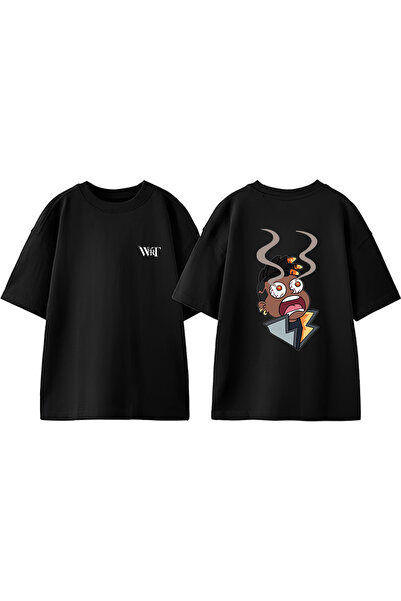 THEWERT تي شيرت قطني أسود كبير الحجم مطبوع عليه تصميم فالورانت فينيكس على الظهر