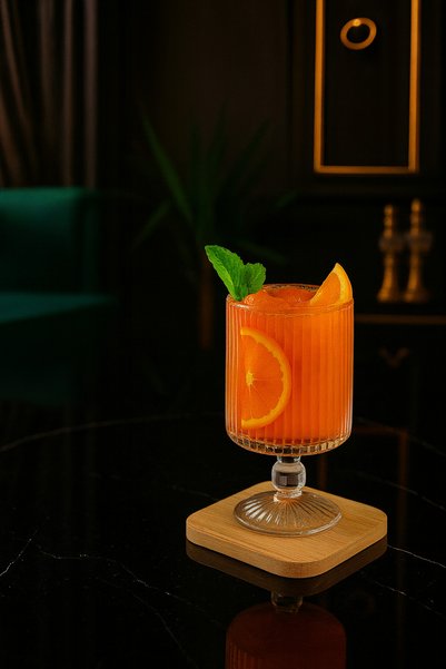 Gülümseten Avm Set of 6 Footed Origami Striped Soft Drink and Cocktail Glasses |   Glass Coffee Side Cup