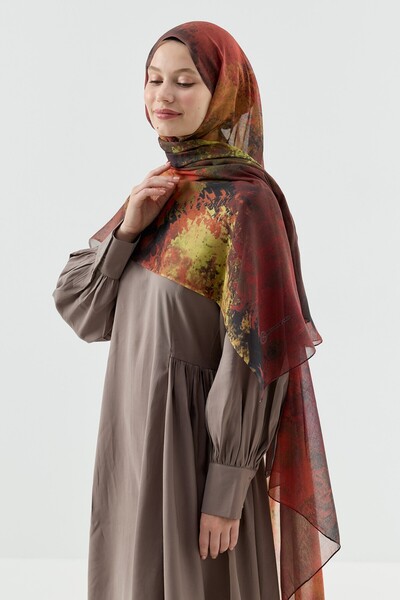 Modakaşmir Viola Pattern Moon Shawl