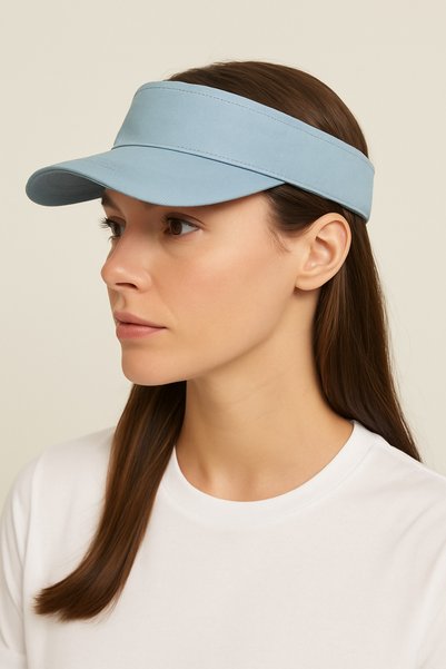 HatClub Exclusive Women Adjustable Summer Sunny Blue Color Sport Visor Hat for Outdoor and Beach Use