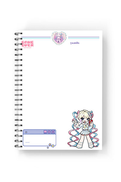 nihonwosekai 2 Pcs Needy Girl Overdose Anime Spiral Notebook A5 Size 50 Sheets