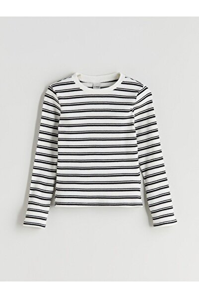 LC Waikiki Κοριτσίστικο μπλουζάκι LCW Kids Crew Neck ριγέ