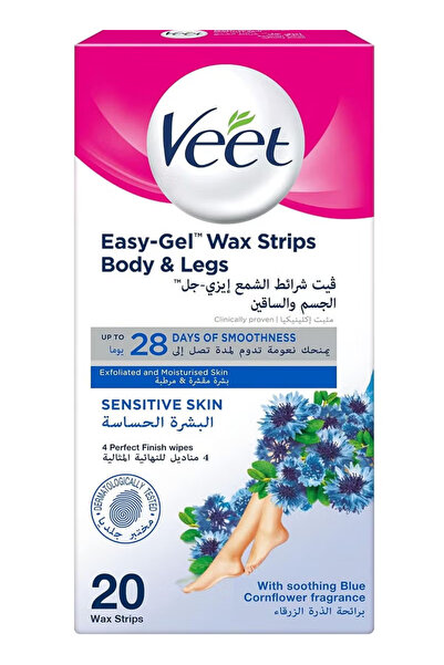 Vital Health شرائح شمع فيت إيزي جل - للبشرة الحساسة للجسم والساقين (20 شريحة)