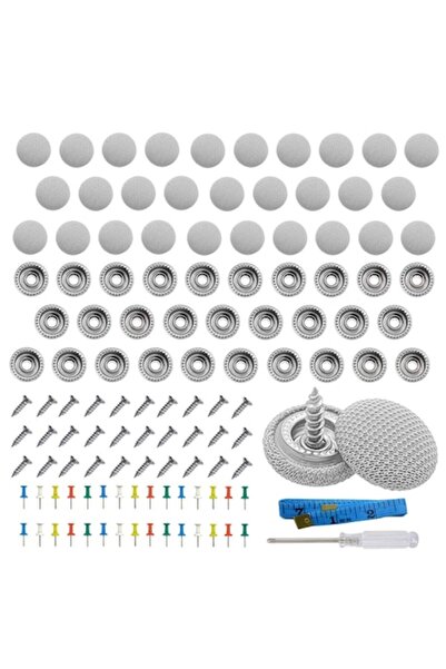 OEMTOOLS Car Headliner Repair Kit with 30 Upholstery Buttons - Gray