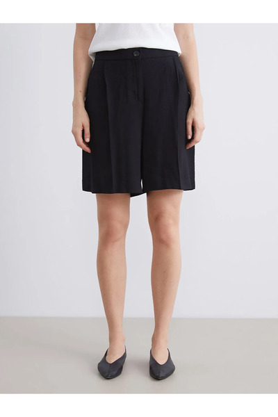 LC Waikiki Women's Pleated Shorts with Elastic Waist