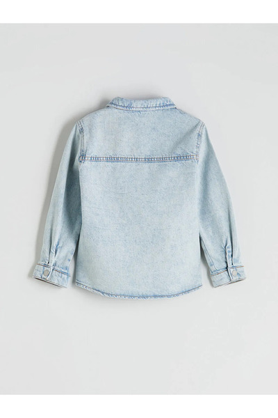 LC Waikiki Basic Long Sleeve Boy's Jean Shirt