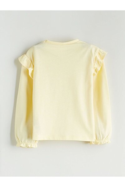 LC Waikiki LCW baby Bisiklet Yaka Tweety Baskılı Fırfırlı Kız Bebek Bluz ve Tayt 2'li