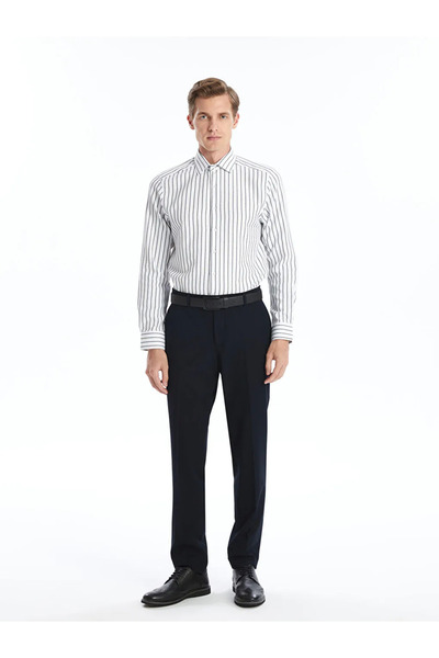 LC Waikiki Ανδρικό πουκάμισο με μακρυμάνικο ριγέ Dobby Slim Fit