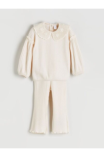 LC Waikiki LCW baby Baby Collar Baby Girl Sweatshirt and Leggings Pants 2-Piece