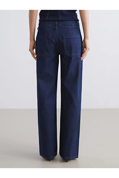 LC Waikiki Beli Kemerli Wideleg Kadın Jean Pantolon