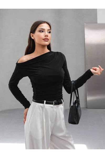 Butik Beyza Off Shoulder Blouse Flexible Sandy Fabric