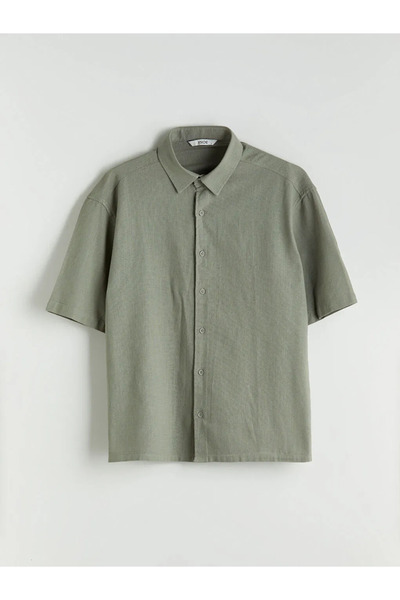LC Waikiki Comfortable Fit Short Sleeve Linen Look Men's Shirt