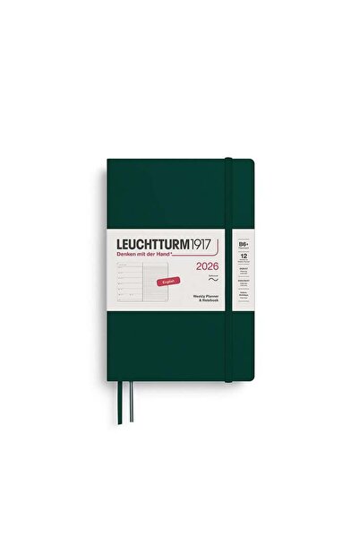 Leuchtturm1917 Çanta Boy (B6+) 12 Aylık Ajanda ve Not Defteri (Çizgili) 2026 Yumuşak Kapak, İngilizc