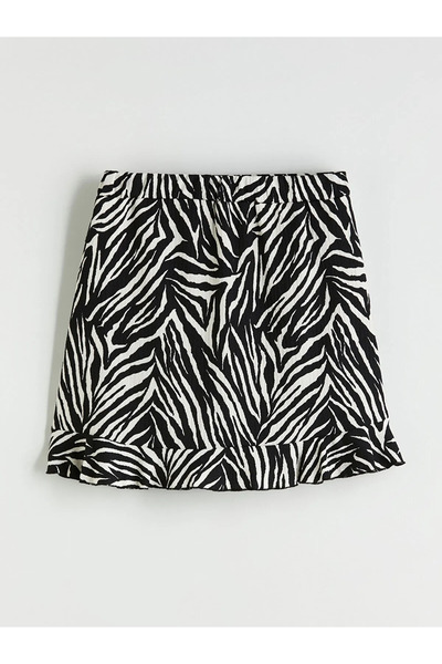 LC Waikiki Textured Women's Shorts Skirt with Elastic Waist