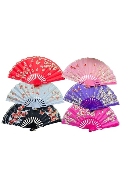 ALFA AKSESUAR 03 Plastic Fabric Fan 12 Pcs Mixed Ob-051