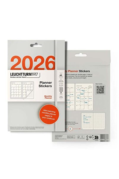 Leuchtturm1917 Ajanda Stickerı 2026 Aylık Format Etiket, İngilizce 373025