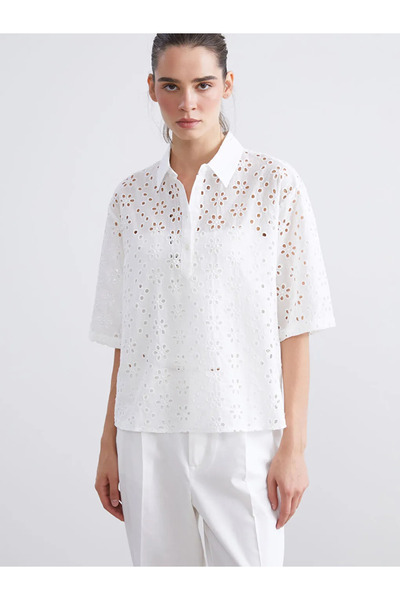 LC Waikiki Openwork Brode Women's Shirt