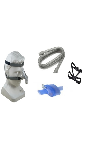 Respirox Nazal(Burun) Tam Set(Maske,Hortum,Filtre ve Yedek Bağcık) Cpap ve Bipap Cihazları (S beden)