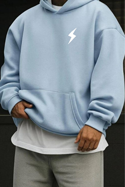 New Shine سويت شيرت بطبعة البرق