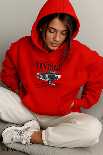 New Shine Vintage Printed Sweatshirt