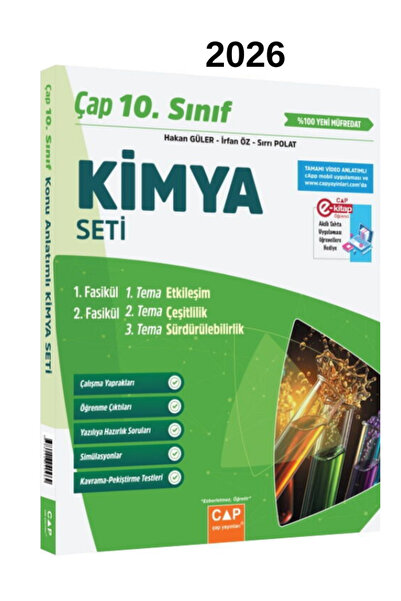 Çap Yayınları Çap 10. Sınıf Kimya Fasikül Seti Video Konu Anlatımlı