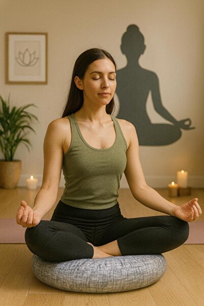 NareSpor Подушка для йоги та медитації - Дизайн з ґудзиками Новий сезон Бавовняна тканина Подушка для медитації