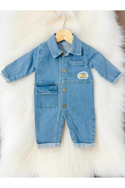 Necix's Funny Baby Denim Jumpsuit with Pockets