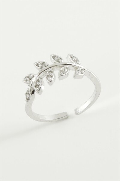 ZERO LAND خاتم من حجر الزركون ذو أوراق DS-DERIN - أصفر