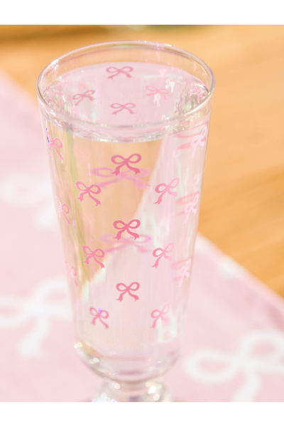 LC Waikiki Lcw Home Pink Bow Printed Footed Water Cup 180 ml
