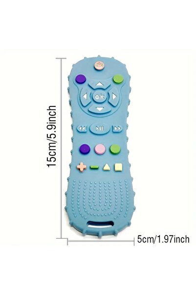 tinymaya Silikon Kumanda Bebek Diş Kaşıyıcı Oyuncak MAVİ