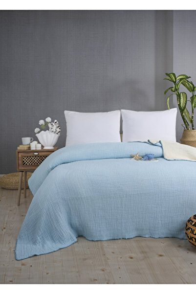 Cottonin Home Müslin Yatak Örtüsü Çift Kişilik 8 Katlı %100 Pamuk OEKO-TEX® STANDARD 100 220x240 CM