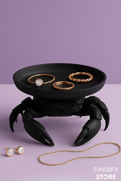 Findify Store 3D Jewelry Display Stand with Crab Design Eco-Friendly Pla Resin, Stylish Organizer, Multi-Purpose