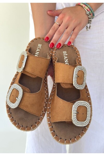 FTT SHOPPING MARKET Hertas Mink Nubuck Buckle Slippers