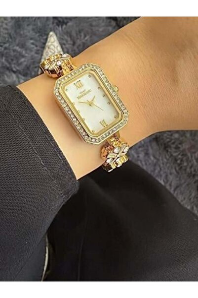 marblino Women's Gold Watch with White Dial