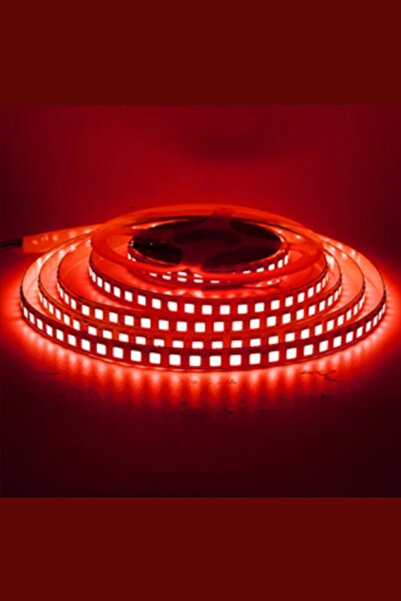 DEMİRLED 12 Volt 5050 Dış Mekan Şerit Led 3 Çipli Kırmızı Metrede 60 Led IP65...