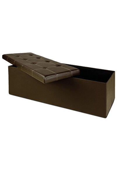Deuba 3-seater bench with storage space 131 L, Brown, 115 x 38 x 38 cm