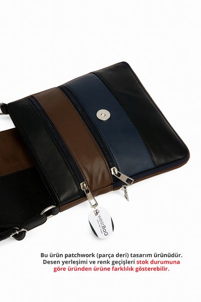 westbag Genuine Leather Multi-Compartment Unisex Messenger Bag Crossbody Shoulder Bag