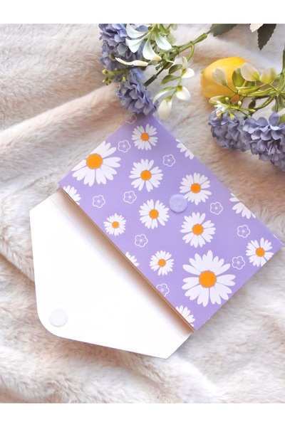Nova Crafts Daisy Purple Cover Velcro Notepad / Notebook