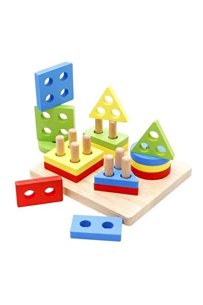 Generic لعبة تعليمية خشبية ثلاثية الأبعاد لتعلم الهندسة