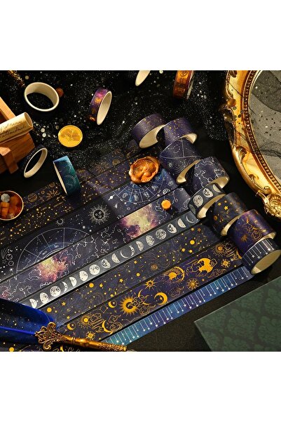 Fillikutum 20’li Galaksi Washi Bant Seti – Yaldızlı, Dekoratif Kağıt Bant, Öz...