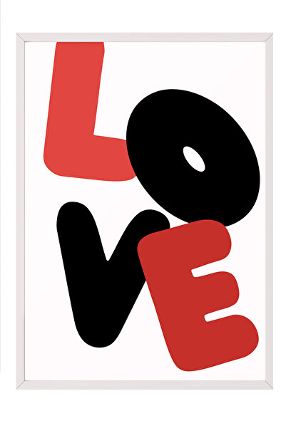 Zestia Tablou cu ramă albă, tipografie LOVE – Design îndrăzneț, decor pentru ...