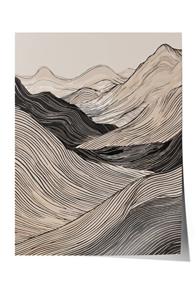 Zestia Αφίσα χωρίς πλαίσιο, Μίνιμαλ ορεινό τοπίο, Αφίσα διακόσμησης σαλονιού ...