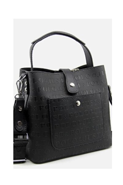 Just Polo JP Medium Size Classic Sports Model 2 Strap Black Women's Shoulder Bag