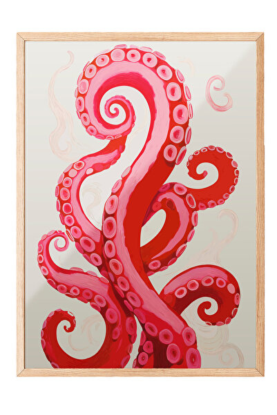 Zestia Πίνακας με ξύλινο πλαίσιο, Χταπόδι και Τενταχούλες, Διακοσμητική Αφίσα...