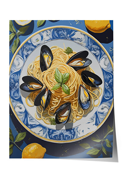 Zestia Poster fără ramă, Farfurie cu scoici – Briză de mare, Poster decorativ...