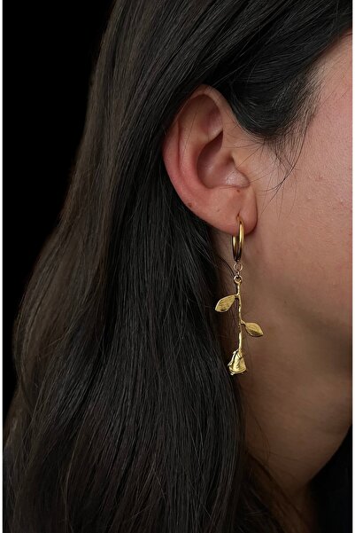 Raree Jewellery İkili küpe seti kombini (gül ve tektaş küpe)