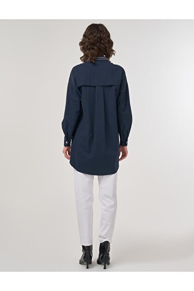 KYR 100% Cotton Beaded Tunic Dark Navy Blue