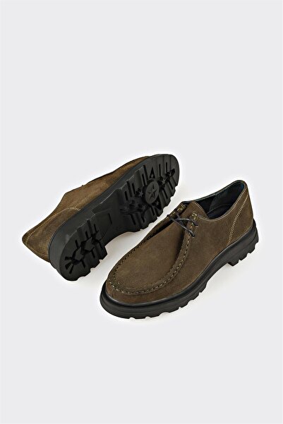 Elle Shoes Haki Deri Kadın Günlük Ayakkabı